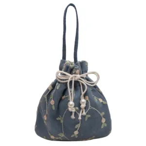 Borsa in tela ricamata in stile etnico piccola Borsa di stoffa da donna ha detto avviso Panier d achat Borsa della spesa