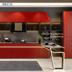 Design moderno laccato lucido personalizzazione armadi da cucina modulari armadio dispensa