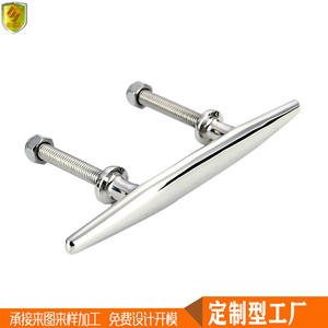 Bornes de bordure plates de 10 pouces avec tiges filetées en acier inoxydable en forme de corne de bœuf, accessoires de quincaillerie pour yachts, directement de l'usine - Product Image 3