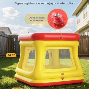 Castillo Inflable Redondo de PVC de Alta Calidad con Barandilla de Seguridad, Casa de Juegos para Bebés, Juguete de Gateo para Niños - Product Image 2