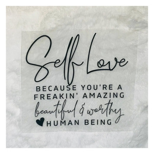 Calcomanías de mentalidad positiva de amor propio UV DTF personalizadas pegatinas impermeables Dtf listas <span class=keywords><strong>para</strong></span> presionar <span class=keywords><strong>para</strong></span> copas de vino, portátiles y más - Product Image 1