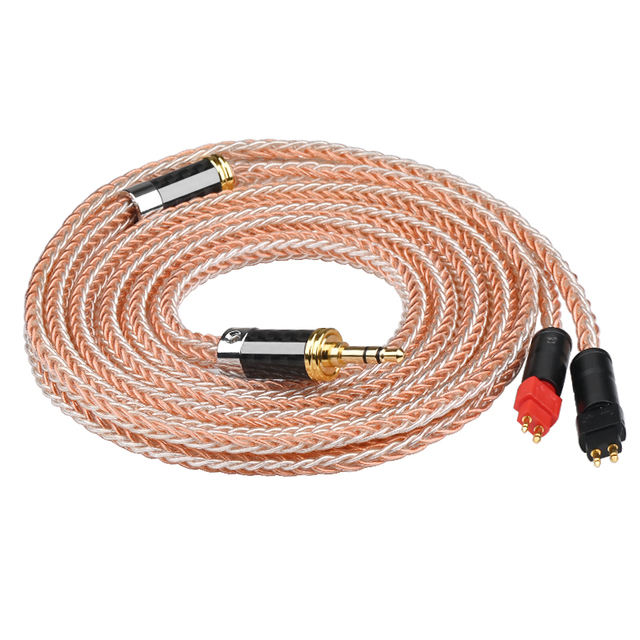 ATAUDIO 16-Core Earphones Audio Cable OCC Silver Mixed HIFI Upgrade Connector for Kirin VX Microphone DVD Players