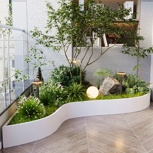 Jardinières en fer forgé sur pied, forme irrégulière, pour balcon, cour et jardin, en métal courbé, style boîte à fleurs. - Product Image 1