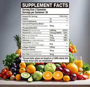 Precio al por mayor Colágeno Blanqueamiento DE LA PIEL 2000mg Vitamina <span class=keywords><strong>C</strong></span> Gummies Suplemento DE SALUD Vegan <span class=keywords><strong>Vitamin</strong></span> <span class=keywords><strong>C</strong></span> Gummy Candy - Product Image 2