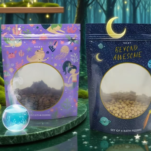 Tùy chỉnh in Zip khóa đứng lên dây kéo túi nhựa túi với logo cho tắm fizzers Muối bao bì với cửa sổ - Product Image 1