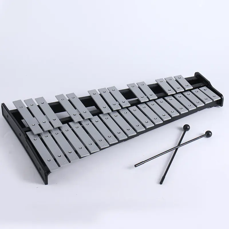 Factory export Orff silver 32-tone metal keys xylophone wood Children's percussion instrument