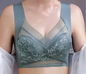 Sujetadores sin costuras para mujer, talla grande, encaje superior, talla grande, sin anillo de acero, ropa interior, Yoga, Fitness, chaleco para dormir, sujetador