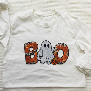 Tùy chỉnh kỳ nghỉ Halloween long lanh <span class=keywords><strong>sequin</strong></span> thêu sắt trên vá Chenille bí ngô ma thêu các bản vá lỗi cho quần áo - Product Image 6
