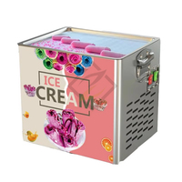 Machine à rouleaux de crème glacée à haute productivité, machine à crème glacée roulée avec kit complet pour la préparation de crème glacée roulée