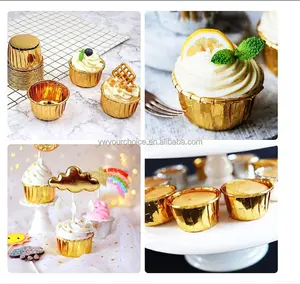 3oz Foil Cupcake Disposable Muffin Liner Baking Cup Cake Paper Aluminum Cupcake Tip Pan Ramekin Holders Little Pudding Cups