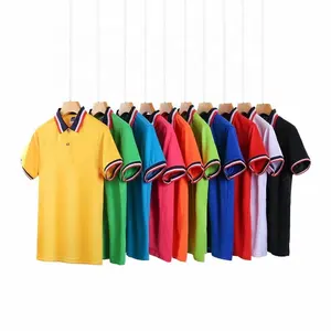 Katı düz boş 10 renk polyester moda kısa kollu polo gömlekler