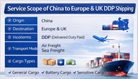 Agent maritime par voie maritime et aérienne, livraison DDP vers le Royaume-Uni, l'UE, la Roumanie, la France, l'Allemagne, l'Italie, agent de livraison DDP, transitaire, logistique