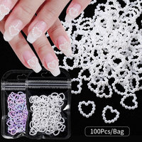 Bricolage breloques couleur Nail Art Design bijoux mignon 3d résine amour Imitation perle ongles perceuses accessoires ongles strass