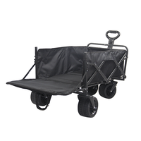 Extérieur grande ouverture arrière 350kgs chargement noir utilitaire bébé transporter pliable plage Wagon Wagon pique-nique poussette Camping