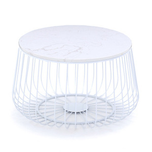Table basse nordique en fer forgé, ligne ronde créative, avec marbre, pour salon, maison, combinaison de table ronde - Product Image 3