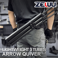 Sacoche à flèches tactique légère à 3 tubes, portable avec sangle de ceinture, accessoires de chasse et de tir à l'arc, tube en fibre de carbone pour le sport