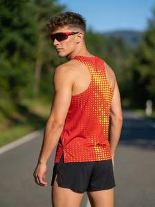 Camiseta sin mangas de poliéster y elastano para hombre, sublimable, de marca, para gimnasio, estampada, de secado rápido, sin costuras, para maratón y running, venta al por mayor - Product Image 2