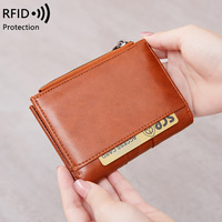 Nouveau portefeuille classique pour femmes, multi-cartes, avec bouton-poussoir, porte-monnaie, blocage RFID, cuir PU de haute qualité, doublure en polyester, chaînes courtes
