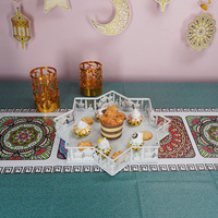 Plateaux en métal doré de luxe pour l'Aïd Moubarak, décorations de table pour le Ramadan, conteneurs à fruits, ornements