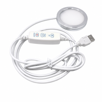 Lumière LED ronde à intensité variable pour sous-meuble, 10W, 60mm, température de couleur réglable, avec câble de 2m, lampe pour étagère de placard
