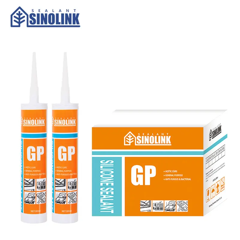 Sinolink สารผนึกซิลิโคนสำหรับหลังคาและรางน้ำ100% แอสซิโกขนาด300มล. อเนกประสงค์รักษาได้อย่างรวดเร็ว