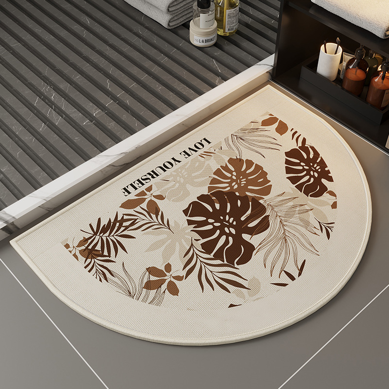 Tissu tissé élégant - blanc cassé - feuille de bananier café