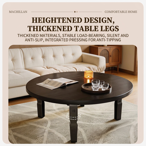 Modern <b>Foldable</b> Metal Coffee <b>Table</b> with Self-Locking Legs and No Installation Required for <b>Small</b> Spaces - Product Image 2