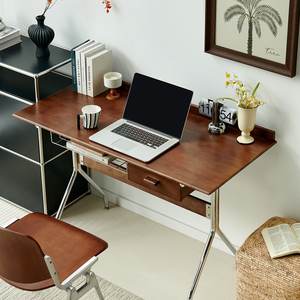 Escritorio de Madera Maciza Estilo <span class=keywords><strong>Bauhaus</strong></span> Vintage, Escritorio Simple Retro para Apartamentos Pequeños, Mesa de Estudio para Oficina en Casa con Cajón, Escritorio SR DIY - Product Image 3