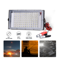 إكسترا سطوع DC12V 100W LED كشاف ضوء التمساح كليب الكاشف السوق الليلي في الهواء الطلق التخييم كشاف ضوء Spotlightings مصباح