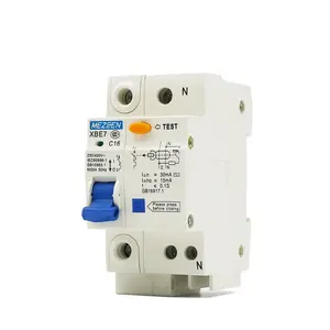 RCBO RCCB ELCB MCB Breaker Switch 2P 1-63A 60Hz เครื่องตัดกระแสไฟรั่วของโลกคุณภาพต่ำ