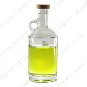 Grosir botol semangat kaca 500ml 700ml 750ml botol kaca dengan pegangan untuk Vodka wiski Gin Rum