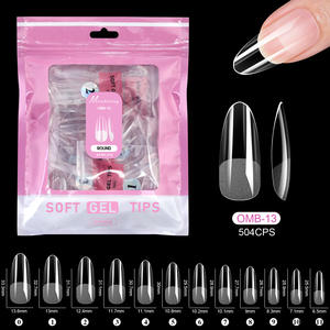 504 <span class=keywords><strong>Uñas</strong></span> Postizas en Forma de Almendra y Ataúd para Extensión de <span class=keywords><strong>Uñas</strong></span> DIY, Semi-Mate, Cobertura Completa, Acrílicas Transparentes - Product Image 4