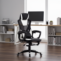 Chaise de bureau ergonomique pivotante moderne avec support lombaire en maille, réglable en hauteur, pour salle d'attente