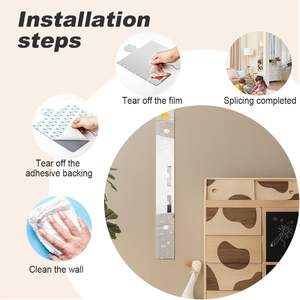 Regla de espejo de palo de cáscara adorable personalizada con diseños divertidos de delfines marinos calcomanía de altura de dibujos animados para niños - Product Image 5