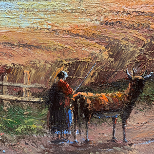 20 In× 24 in Peintures à l'huile d'art peintes à la main 100% sujet animal de champ classique authentique - Product Image 1