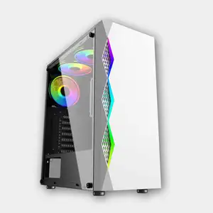 Gaming Case Glass ATX Cabinet 3.0USB Support 6PCS RGB Fans Glass Panel PC Mid-Tower ATX Case Computer Case