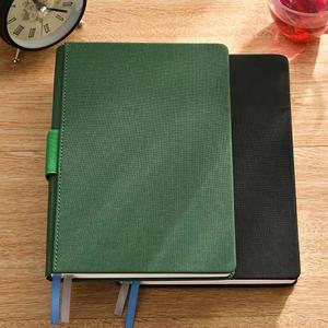 מחברת עם מחזיק עט, רצועה אלסטית מחומר עור מחובר A5 ולוגו מודפס - Product Image 4