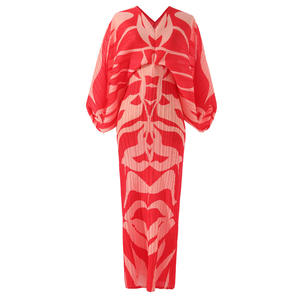 <span class=keywords><strong>Robe</strong></span> maxi plissée Miyake de luxe de haute qualité avec manches chauve-souris pour femmes enceintes, <span class=keywords><strong>robe</strong></span> <span class=keywords><strong>longue</strong></span> imprimée, <span class=keywords><strong>robe</strong></span> élégante musulmane pour l'Aïd - Product Image 3