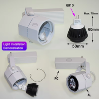 LEDEAST GUTC2 Vacío GU10 Base Spotlight Fixture 2 hilos 3 hilos trifásico MR16 GU5.3 Socket Track Lamp Bracket Housing