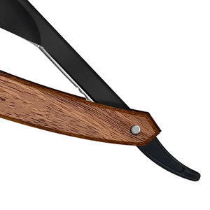 Navaja de Afeitar Plegable de Alta Calidad para Barberos con Cómodo Mango de Madera, Herramientas de Afeitado y Depilación, Navaja de Barbero - Product Image 6