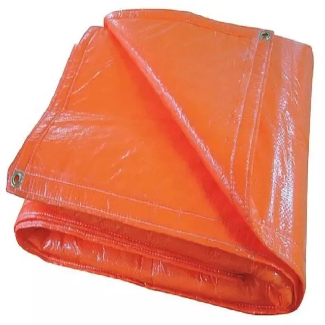 Waterproof orange PE foam tarpaulin with 4/6 mm foam core and PE laminated for winter thermal protection