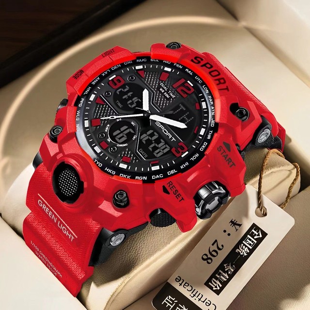Fashion Large Dial Watch LED Men's Electronic Luxury Waterproof Night Light Watch Men's Multifunctional Digital Watch