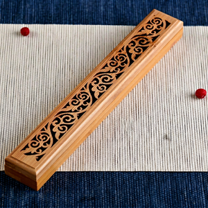 Acacia Wooden Wood Pattern Bakhoor Wedding Religious Aromatic Fragrance Durable Wood Handcrafted Incense <b>Burner</b> Stick Holder - Product Image 1