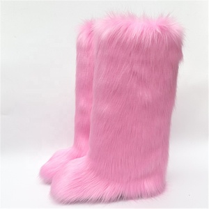 Bottes de neige chaudes et fourrées pour femmes, grande taille 44, à tige haute, semelle épaisse, anti-dérapantes, hauteur genou, chaussures d'hiver - Product Image 4