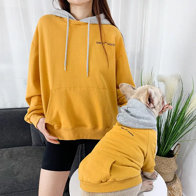 Baju Anjing Bermerek Sesuai Baju Hewan Peliharaan dan Pemilik Hoodie