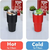 Vaso Térmico de Acero Inoxidable, Libre de BPA, con Tapa de Plástico Acrílico para Té y Café, Aislado al Vacío, de Doble Pared, con Pajita