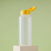 Bouteille en plastique souple PP de 250 ml de qualité alimentaire pour remplissage à chaud, avec bouchon à vis et logo sérigraphié, pour sauces et thés