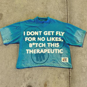 Y2K Streetwear Camisetas de hombre de algodón 100% de alta calidad Camisetas de ajuste de gran tamaño para hombres - Product Image 5