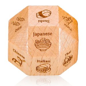 Cadeaux pour couples Dés de Noël au choix de la nourriture Cadeaux de la <span class=keywords><strong>Saint</strong></span>-<span class=keywords><strong>Valentin</strong></span> pour petit ami Petite amie Naughty Date Night Idea Wood Dice - Product Image 1