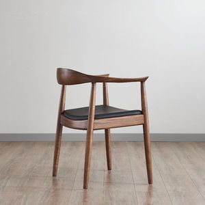 Nordic Solid Wood <b>Dining</b> <b>Chair</b> Walnut And Ash Wood Upholstered Seat Modern <b>Dining</b> Room <b>Chair</b> - Product Image 4